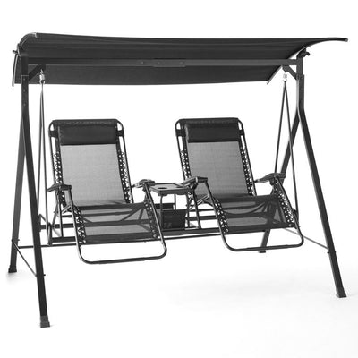 Mainstays Zero-Gravity Steel Porch Swing,Black!

-Brand new and assembled but is missing the canopy, photos shown
