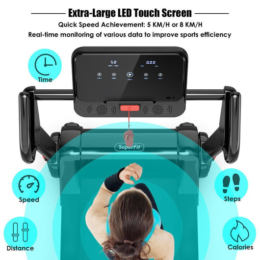 Costway SuperFit 2.25HP Folding Electric Motorized Treadmill with Bluetooth Speaker!

-Brand new and assembled