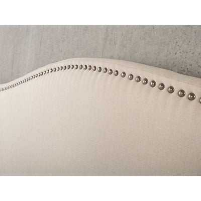 Zinus Nino Upholstered Metal Nailhead Arched Full/Queen Headboard, Taupe!

-Brand new in the box