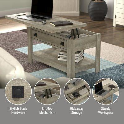 Hillsdale Coover Wood Rectangle Lift Top Coffee Table, Driftwood Gray!

-Brand new in the box 