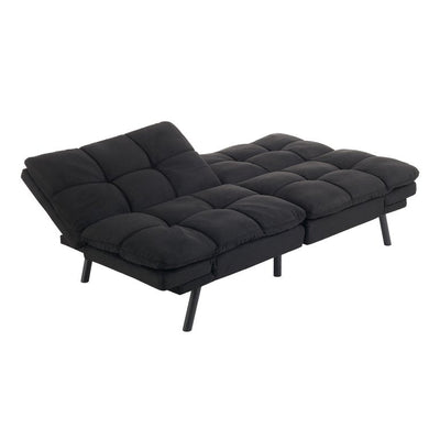 Mainstays Memory Foam Futon, Black Faux Suede Fabric!! NEW IN BOX!!