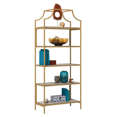 Sauder International Lux 5-Shelf Metal Bookcase, Deco Stone Finish!

-Brand new in the box 