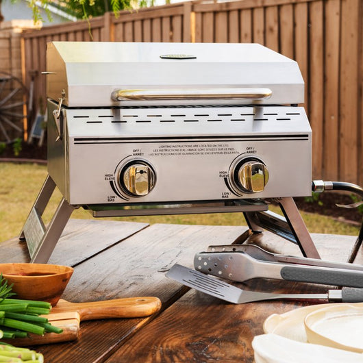 Expert Grill 2 Burner Tabletop Propane Gas Grill in Stainless Steel!

-Brand new out of the box, does have some very light scratchs from shipping, photos shown but aren't very noticeable 