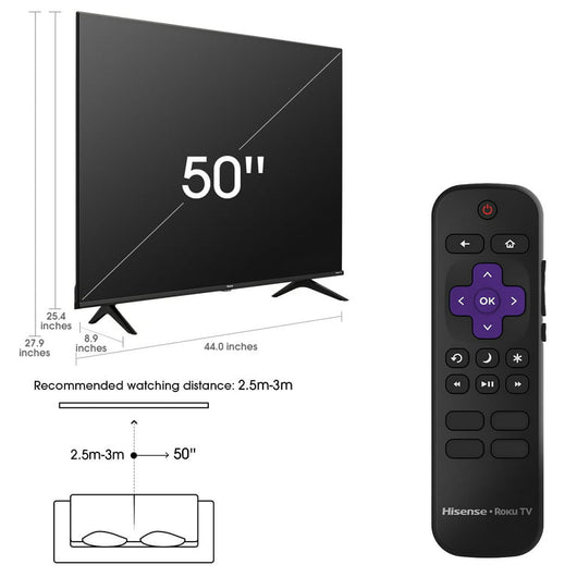Hisense 50" Class 4K UHD LED LCD Roku Smart TV! (USED)