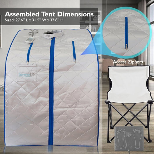 SereneLife Portable Infrared Home Spa 1 Person Steam Sauna with Foot Heating Pad!

-Brand new in the box