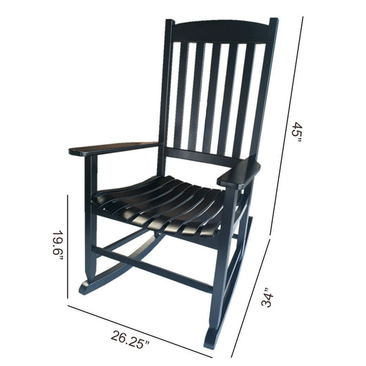 Mainstays Outdoor Wood Porch Rocking Chair, Black, Set of 2!

-Brand new and assembled -(One Chair Does Have a Small Crack on The Side of the butt, photos shown)