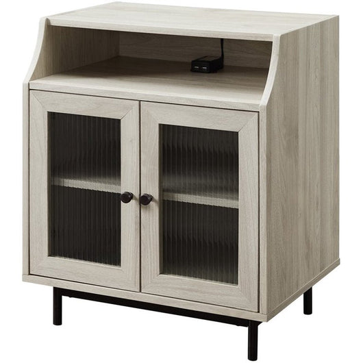 Walker Edison 22" Fluted Glass 2-Door Bedroom Nightstand with USB in Birch!

-Brand new in the box 
