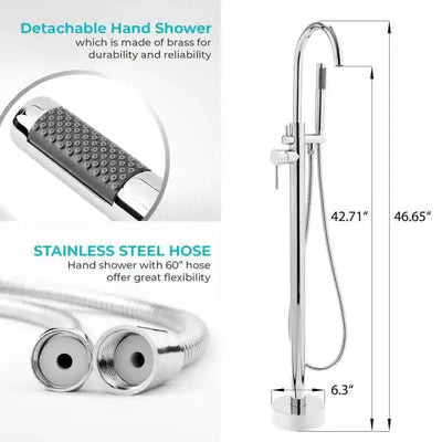 AKDY Chrome Tub Filler Faucet