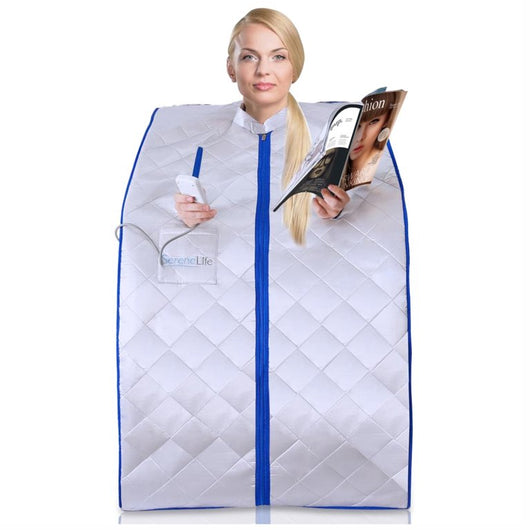 SereneLife Portable Infrared Home Spa 1 Person Steam Sauna with Foot Heating Pad!

-Brand new in the box