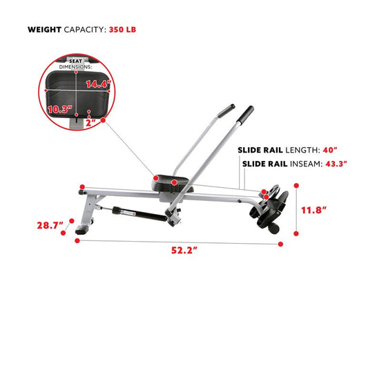 Sunny Health & Fitness Full Motion Cardio Rowing Machine Exercise Workout Rower w/ Hydraulic Cylinder and LCD Monitor, SF-RW5639!

-Brand new in the box