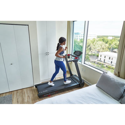 Echelon Stride Sport Auto-Fold Compact Treadmill with 12 Levels of Incline!

-Brand new and assembled but the wheels are not perfect from shipping. Treadmill does not roll very well, functionality is perfect though