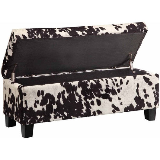 Weston Home Storage & Upholstered Bench, Black Cow!

-Brand new in the box 