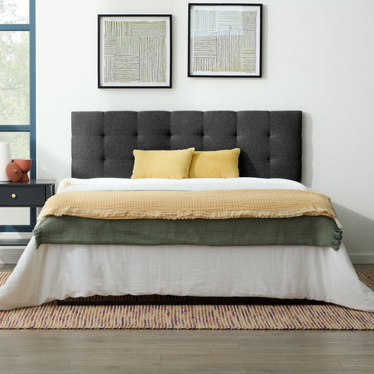 Rest Haven Eugene Square Tufted Upholstered Headboard, Full, Charcoal!

-Brand new in rhe box 