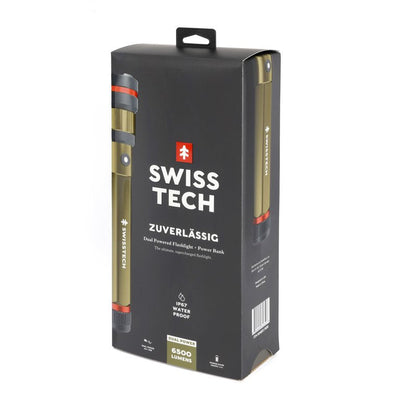 Swiss Tech 6500 Lumen Dual Power Rechargeable LED Flashlight with Charging Bank!

-Brand new in the box 