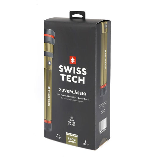 Swiss Tech 6500 Lumen Dual Power Rechargeable LED Flashlight with Charging Bank!

-Brand new in the box 