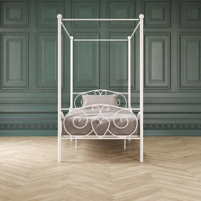 Elm & Oak Metal Canopy Kids Poster Bed, Twin, White!

-Brand new in the box 