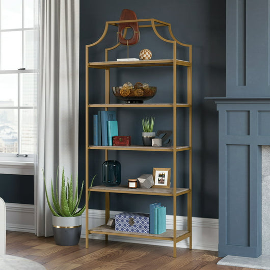 Sauder International Lux 5-Shelf Metal Bookcase, Deco Stone Finish!

-Brand new in the box 