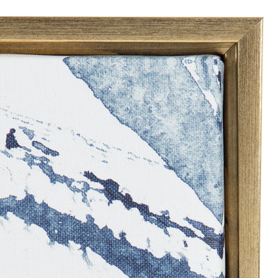 Kate and Laurel Sylvie Indigo Watercolor Abstract Print Framed Canvas Wall art by Amy Peterson
