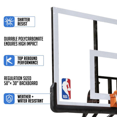 NBA 50 In. Portable Basketball System Hoop with Polycarbonate Backboard!

-Brand new in the box 
