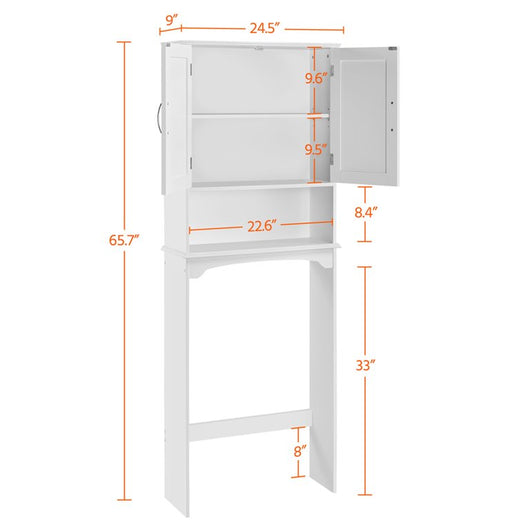 Yaheetech Over The Toilet Cabinet MDF Bathroom Storage Organizer with Adjustable Shelf, White!

-Brand new in the box 