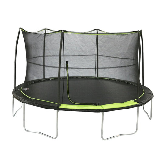 JumpKing 14ft Trampoline with Safety Enclosure, 200lb Weight Limit Black Lime Green!

-Brand new in the box 