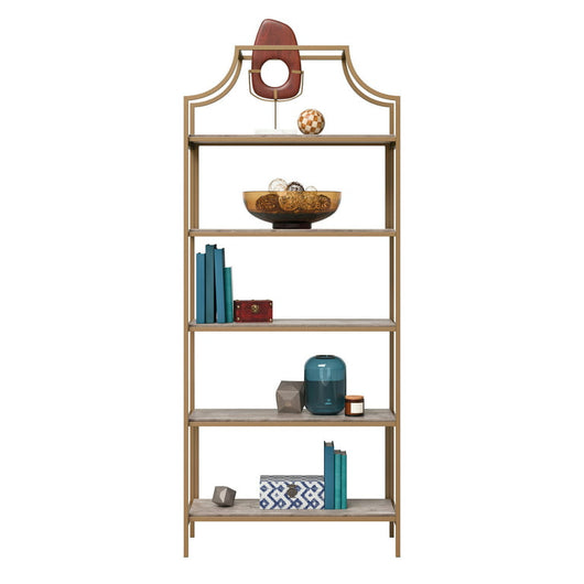 Sauder International Lux 5-Shelf Metal Bookcase, Deco Stone Finish!

-Brand new in the box 