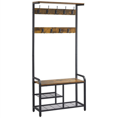 Yaheetech 72" H Multifunctional Hall Tree Entryway Coat Rack with Bench & Shoe Storage & 23 Ball-End Hooks Rustic Brown!

-Brand new in the box 