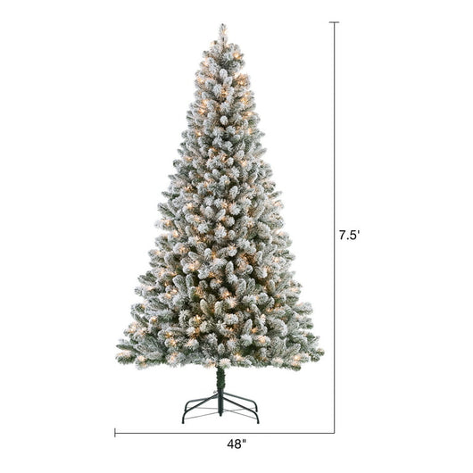 Holiday Time 7.5-Foot Pre-Lit Flocked Frisco Pine Artificial Christmas Tree!

-Brand new out of the box (We do have original box)