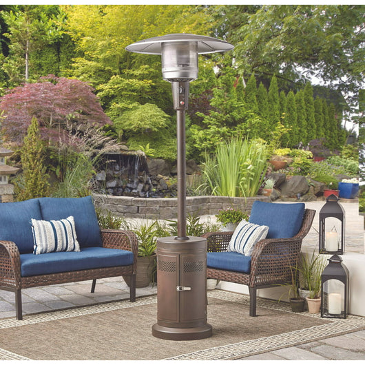 Mainstays 48,000 BTU Mocha Powder Coat Finish Propane Gas Outdoor Patio Heater!  -Brand new in the box