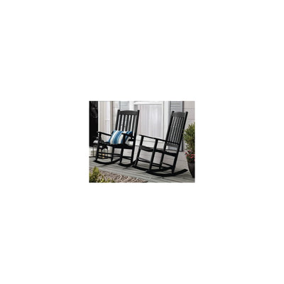Mainstays Outdoor Wood Porch Rocking Chair, Black, Set of 2!

-Brand new and assembled -(One Chair Does Have a Small Crack on The Side of the butt, photos shown)