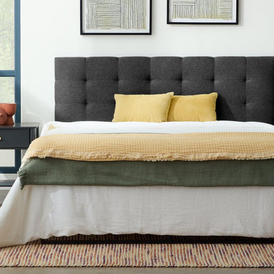 Rest Haven Eugene Square Tufted Upholstered Headboard, Full, Charcoal!

-Brand new in rhe box 