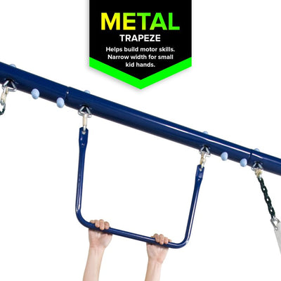 Sportspower Arcadia Metal Swing Set with 5ft Slide, Trapeze, 2 Person Glider Swing!

-Brand new in the box 