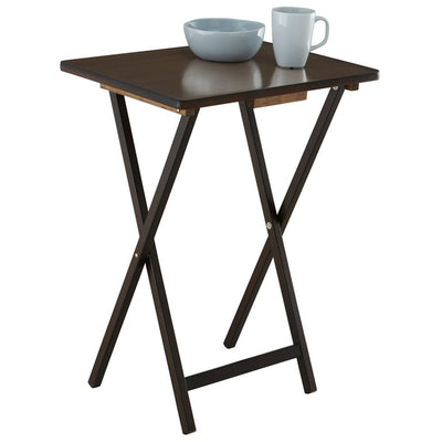 Mainstays Walnut 5-Piece Folding TV Tray Table Set, 19 x 15 x 26 Inch!

-Brand new in the box 