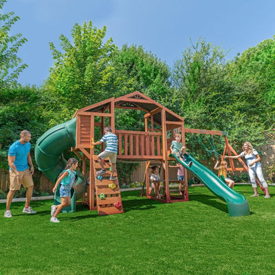 BOULDER BLUFF SWING SET / PLAYSET! (PLEASE READ DESCRIPTION)  -Brand new comes with 4 Box's & 1 Slide!  -CLEARANCE  ITEM!!! (AUTOMATICALLY 20% PFF AT CHECKOUT!!!) - ($999.00 - AFTER 20% OFF = $799.00)