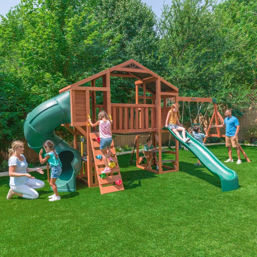 BOULDER BLUFF SWING SET / PLAYSET! (PLEASE READ DESCRIPTION)  -Brand new comes with 4 Box's & 1 Slide!  -CLEARANCE  ITEM!!! (AUTOMATICALLY 20% PFF AT CHECKOUT!!!) - ($999.00 - AFTER 20% OFF = $799.00)