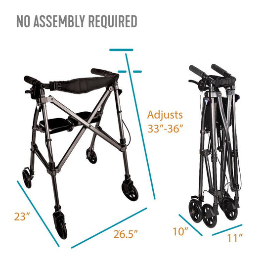 !!!REDUCED!!! Able Life Space Saver Rollator, Lightweight Folding Walker with Seat, Blue!