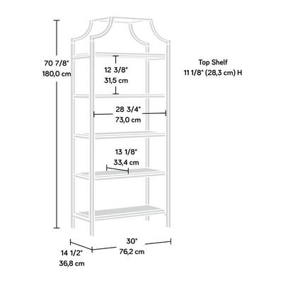 Sauder International Lux 5-Shelf Metal Bookcase, Deco Stone Finish!

-Brand new in the box 