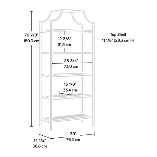 Sauder International Lux 5-Shelf Metal Bookcase, Deco Stone Finish!

-Brand new in the box 