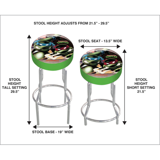 Arcade 1Up, Teenage Mutant Ninja Turtles Adjustable Stool!

-Brand new and assembled