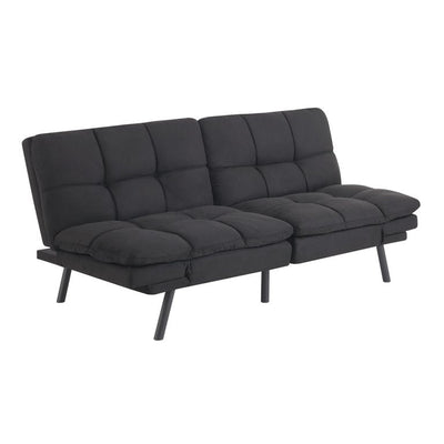Mainstays Memory Foam Futon, Black Faux Suede Fabric!! NEW IN BOX!!