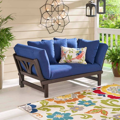 Better Homes & Gardens Delahey Studio Outdoor Day Sofa with Cushions, Navy!

-Brand new in the box - Assembly is required
