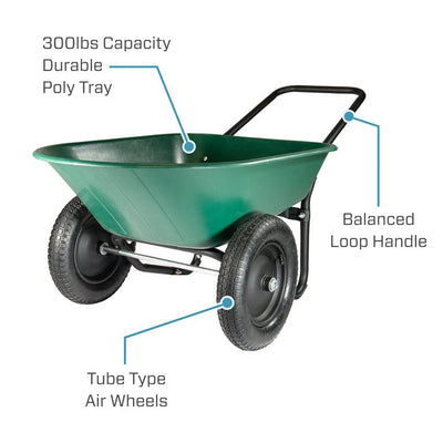 Garden Star Dual Wheel, Poly Tray Yard Rover Wheelbarrow!

-Brand new & Assembled!