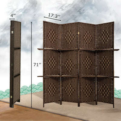 BestMassage 71 inches Room Divider 4 Panel Privacy Screen with Removable Storage Shelves,Brown!

-Brand new out of the box 
