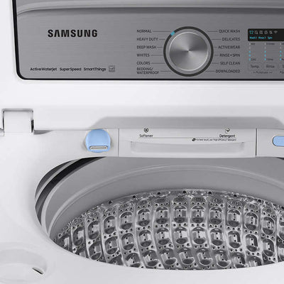 Samsung 5.1 cu. ft. Smart Top Load Washer with AcitveWave Agitator and 7.4 cu. ft. Smart ELECTRIC Dryer with Steam Sanitize+!

-Set is Brand New (Washer was Lightly Dented on The Front Side From Shipping) - (Photos Shown)