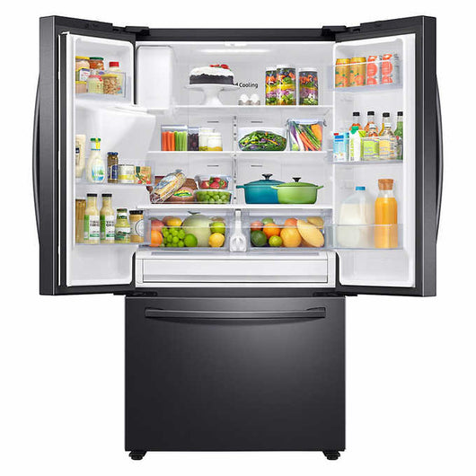 Samsung 26.5 cu. ft. Large Capacity 3-Door French Door Refrigerator with Family Hub and External Water and Ice Dispenser!  -  (USED - VERY CLEAN!)

-Used, but is very clean and works perfectly
