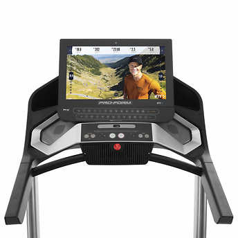 ProForm Pro 9000 Smart Treadmill!

-Brand new and already assembled! -(Has a small chip in plastic and color is rubbed off some under display Numbers, photos shown)