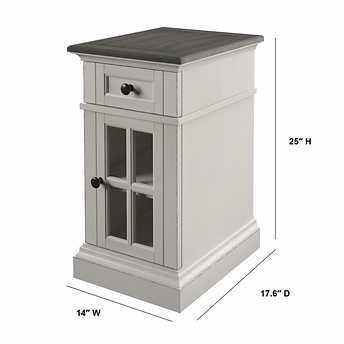 Tresanti Sloane Chairside Table with Power!

-Brand new out of the box, but the back right corner is chipped, photos shown