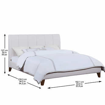 Piper Glen Queen Upholstered Bed, Beige!

-Brand new but out of the box wrapped in plastic. (Photos are shown. - Bed Was Looked over & Rewrapped to Keep New/Clean)