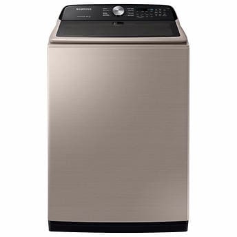 Samsung 5.0 cu. ft. Top Load Washer with Active Water Jet in Champagne!  -Brand new out of the box, but does have a small indent from shipping, photos shown
