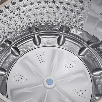 Samsung 5.0 cu. ft. Top Load Washer with Active Water Jet in Champagne!  -Brand new out of the box, but does have a small indent from shipping, photos shown